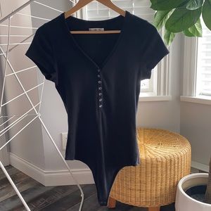 Abercrombie & Fitch ribbed henley bodysuit